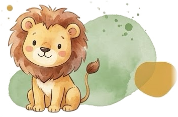 Cute watercolor Lakeview Lion cub